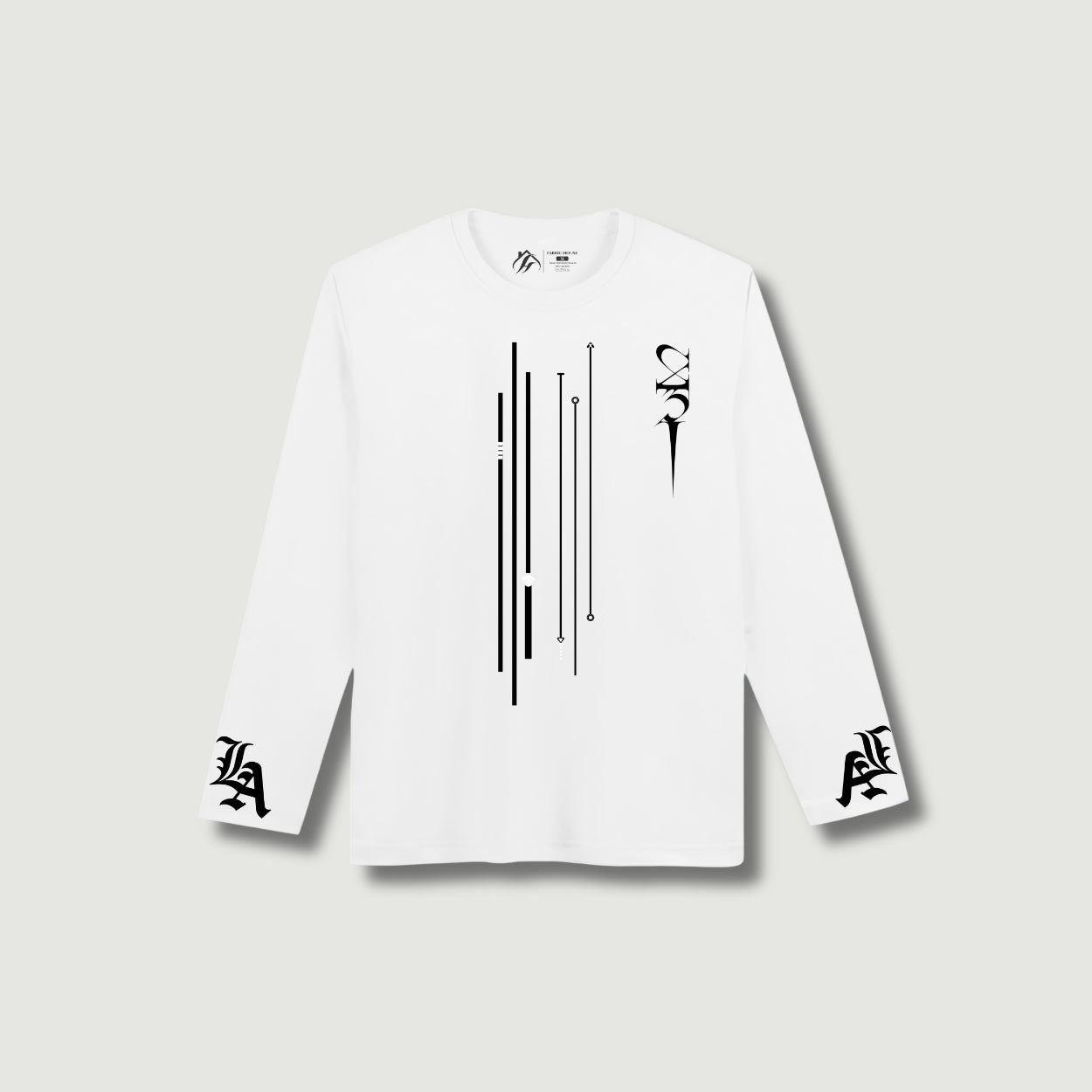 Neo Lines Long Sleeve White T-shirt