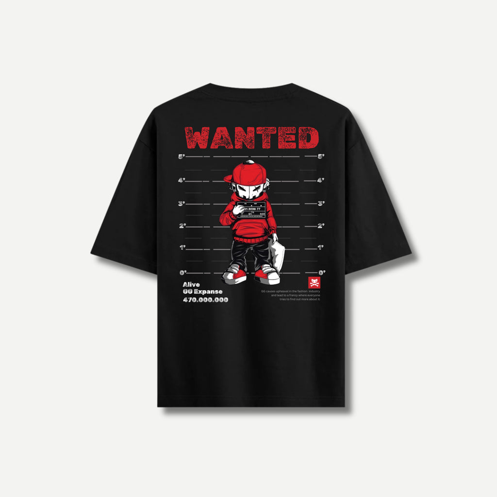 Black wanted oversize tshirt