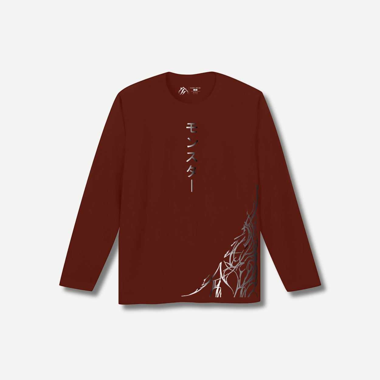 Dark Ripple Long Sleeve Brick Red T-shirt