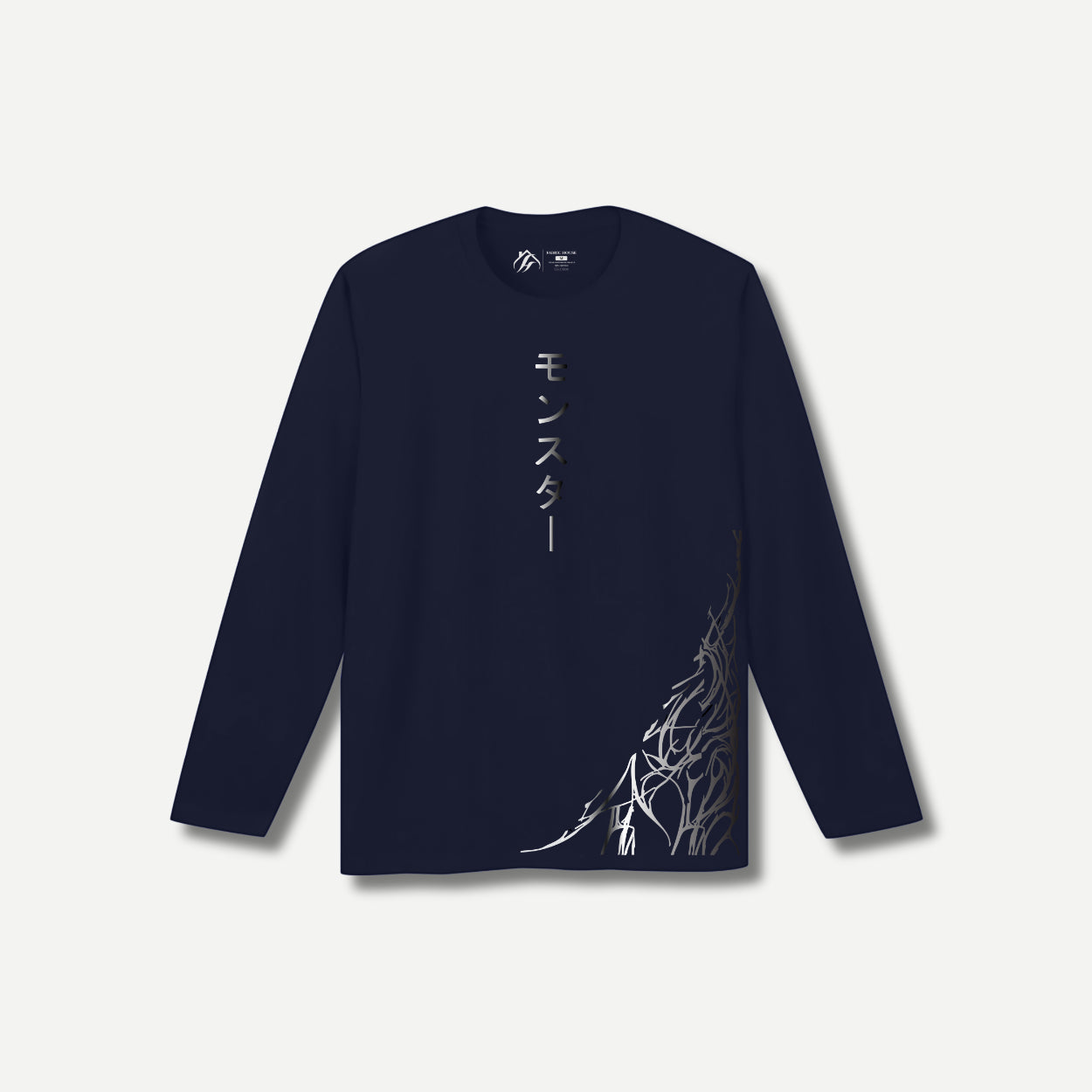 Dark Ripple Long Sleeve Navy T-shirt