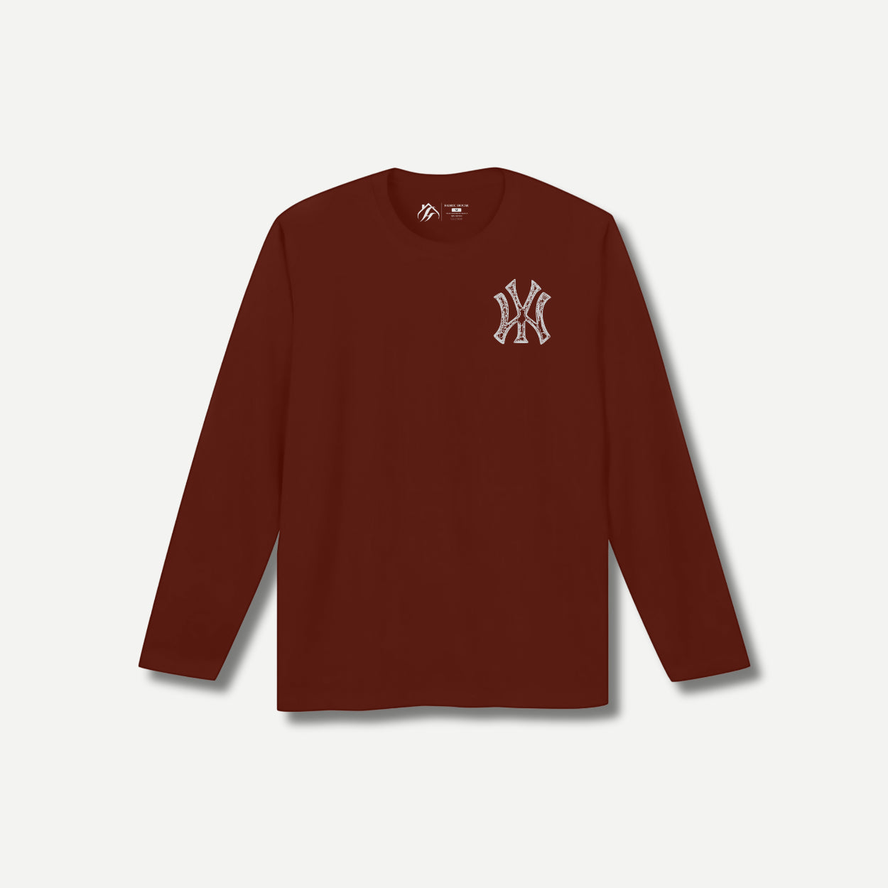 Fearless Fight Front Long Sleeve Brick Red T-shirt