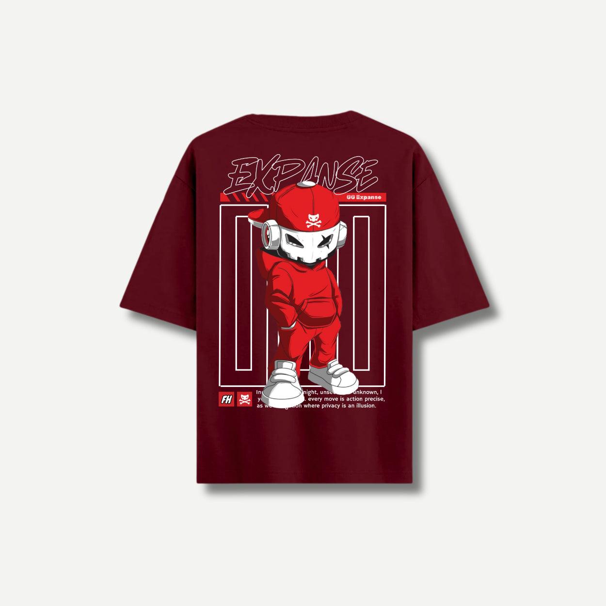 GG Expanse Back Oversize Maroon T-shirt