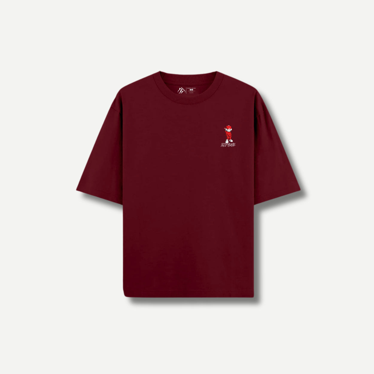 GG Expanse Front Oversize Maroon T-shirt