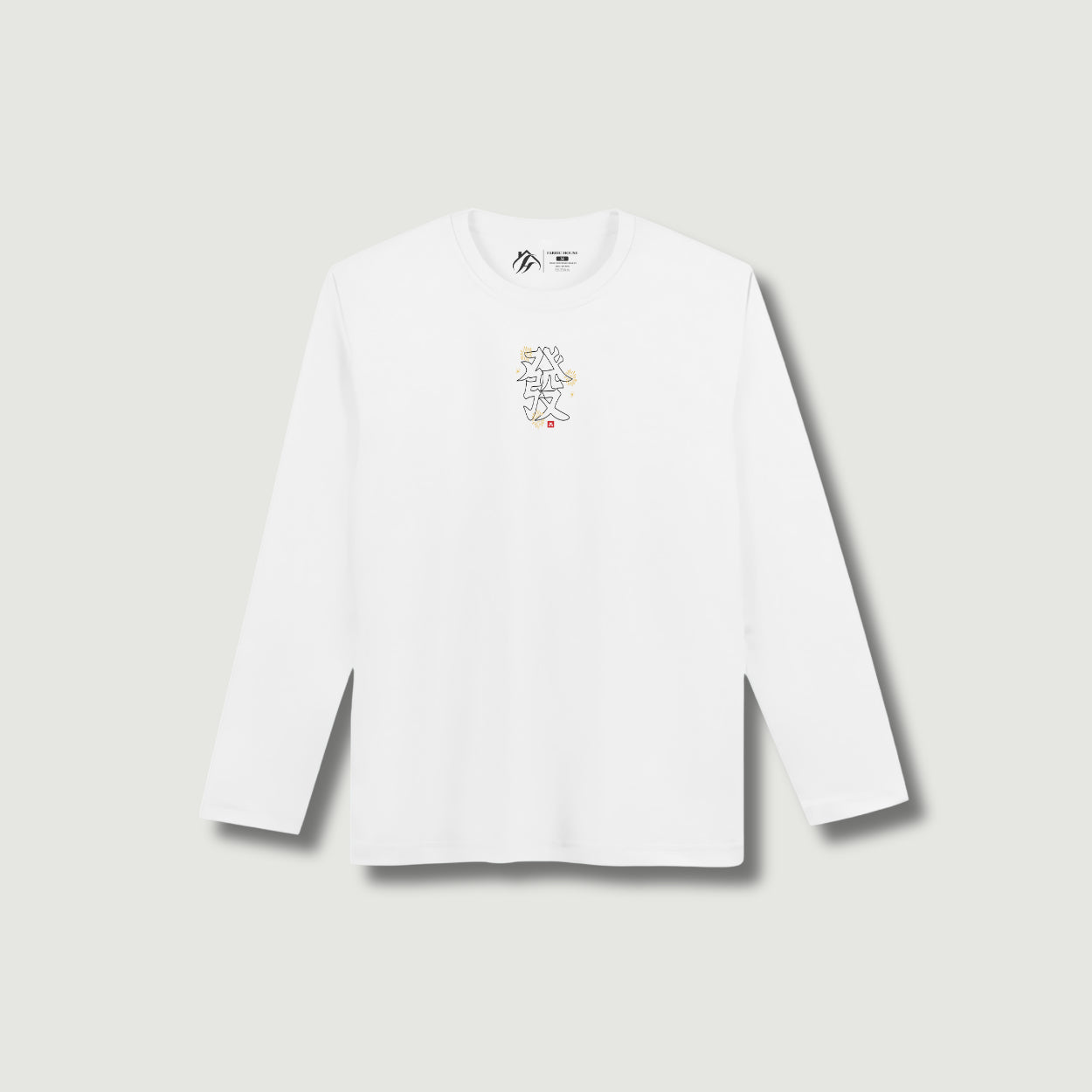 Happiness Code Front Long Sleeve White T-shirt
