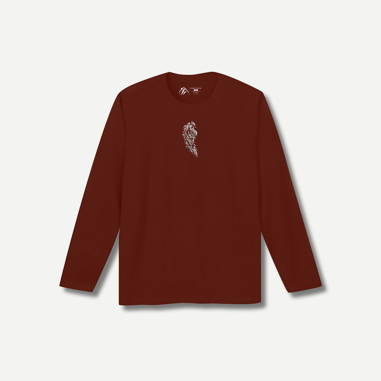 Illusion Of Shadows Front Long Sleeve Brick Red T-shirt