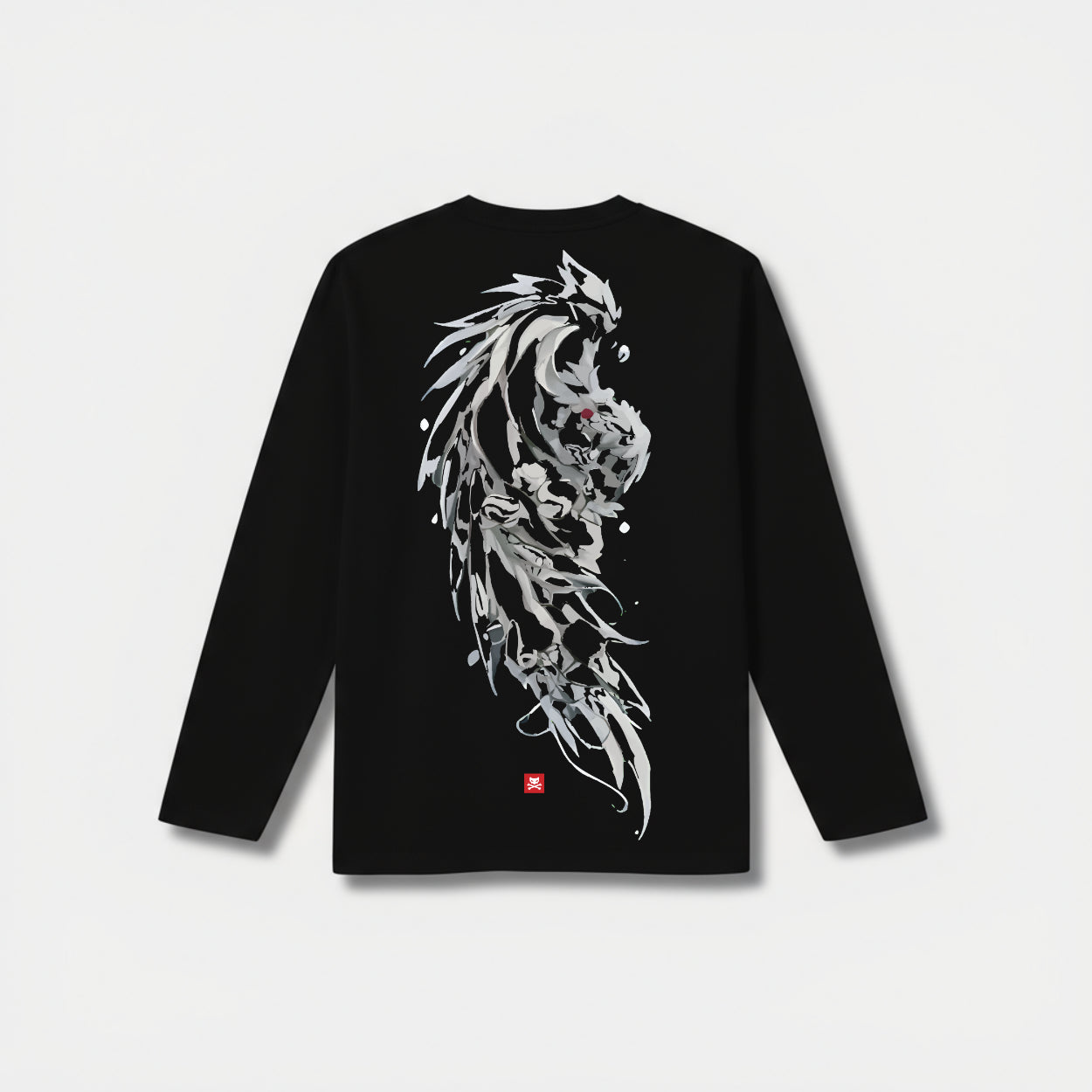 Illusion Of Shadows Long Sleeve Black T-shirt