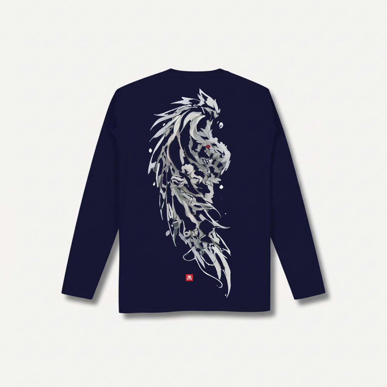 Illusion Of Shadows Long Sleeve Navy T-shirt