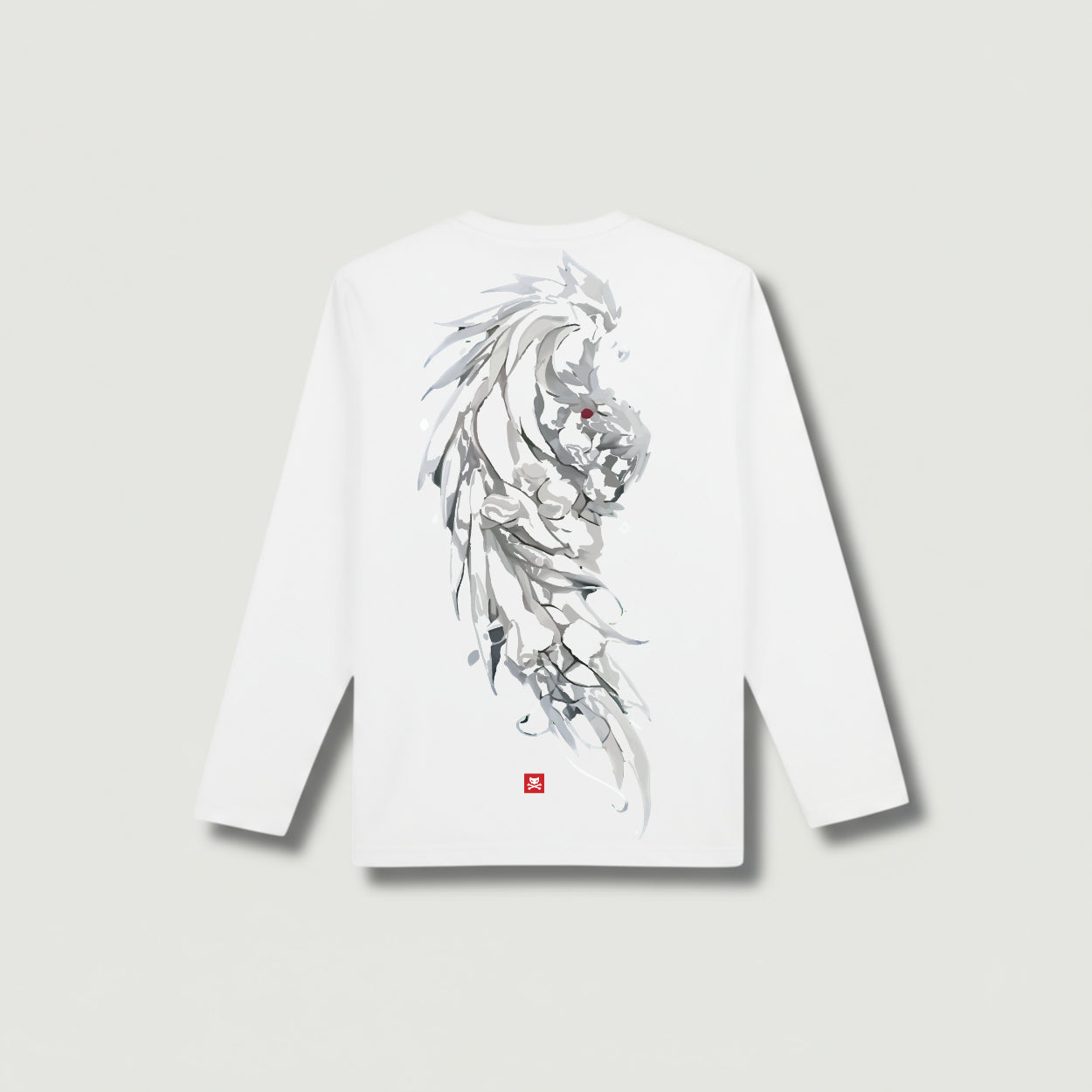 Illusion Of Shadows Long Sleeve White T-shirt