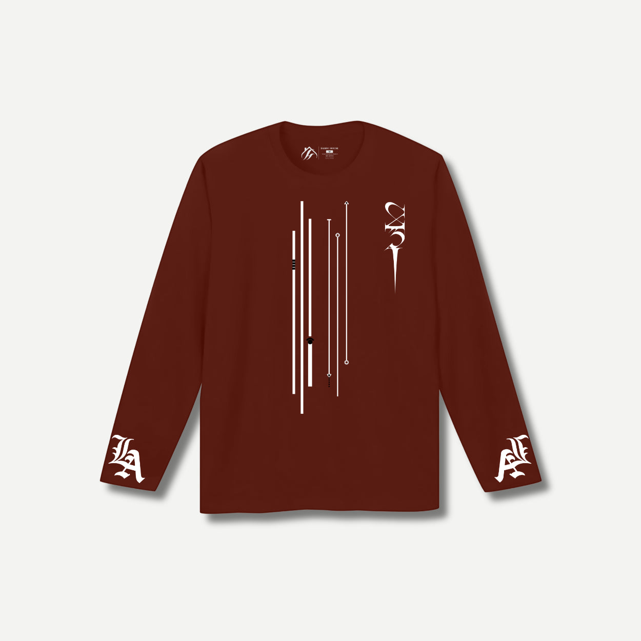 Neo Lines Long Sleeve Brick Red T-shirt