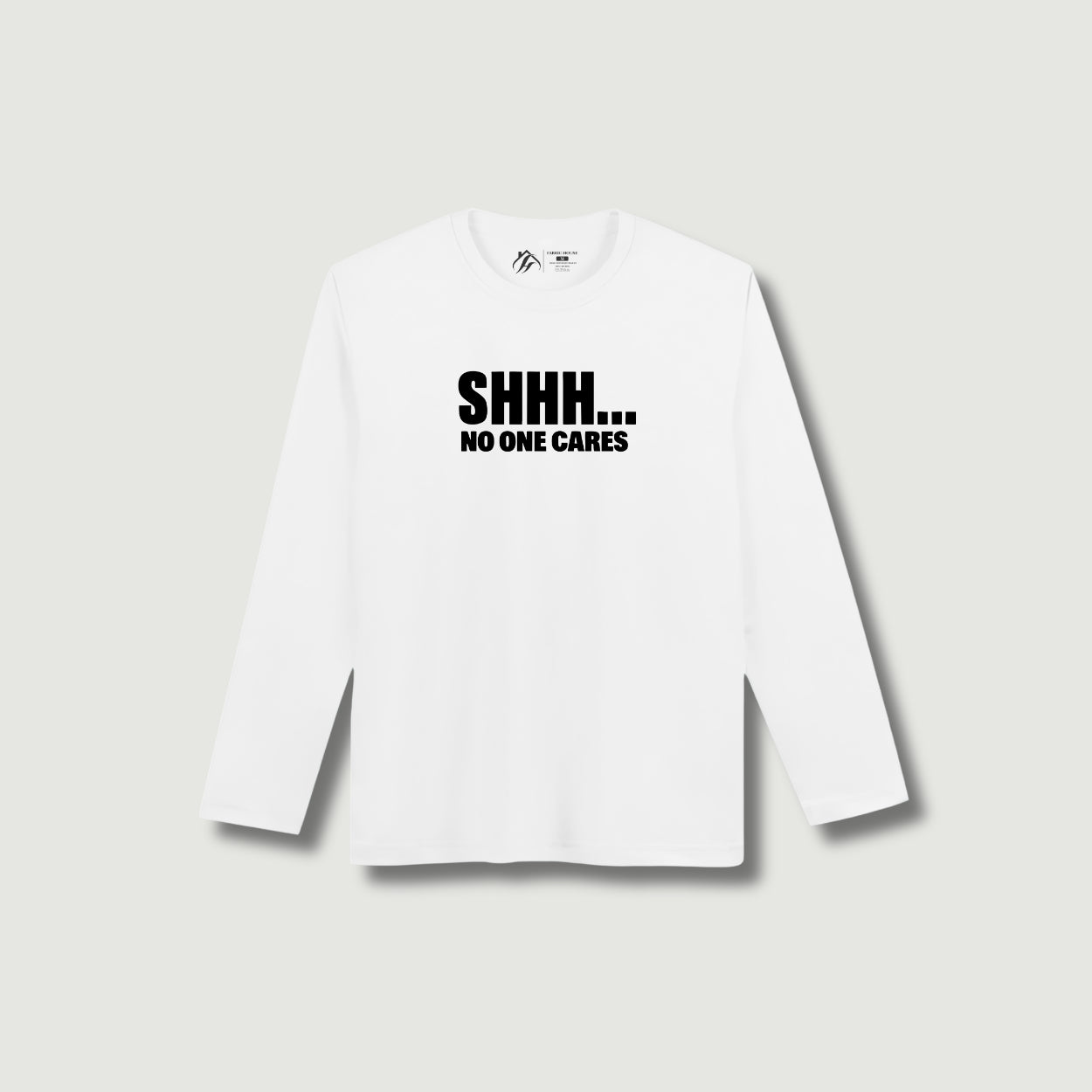 No One Cares Long Sleeve White T-shirt