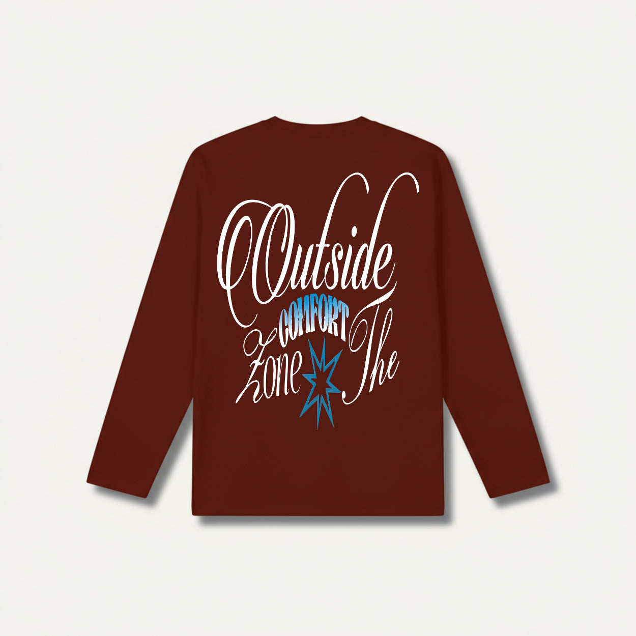 Outside Zone Back Long Sleeve Brick Red T-shirt
