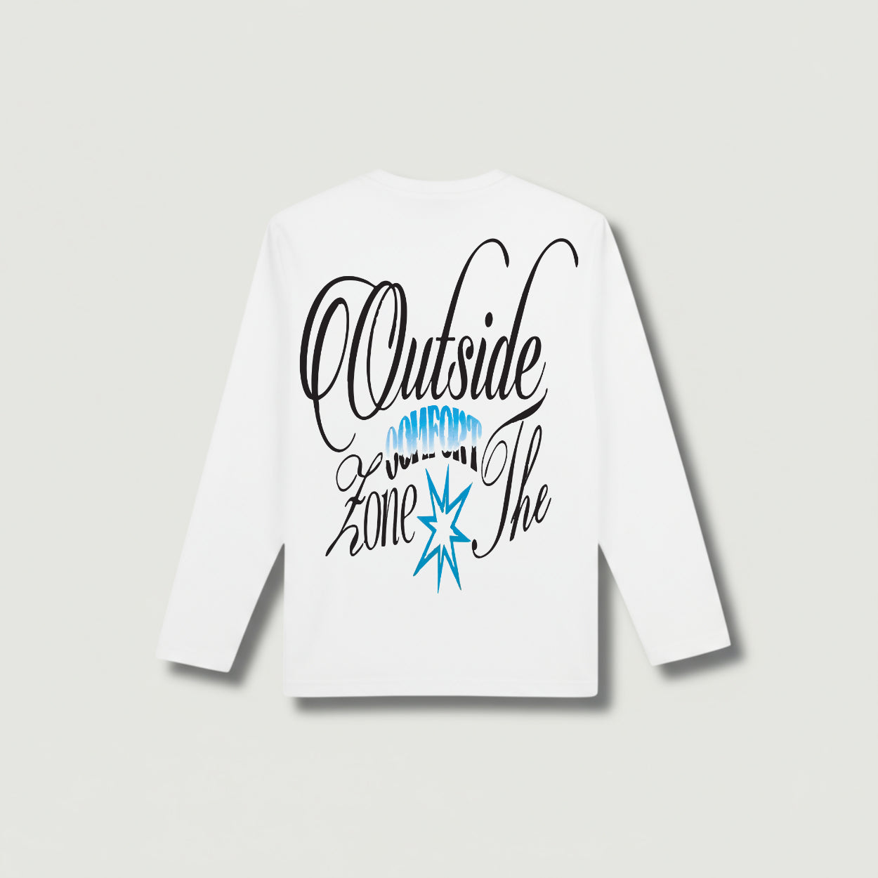 Outside Zone Back Long Sleeve White T-shirt