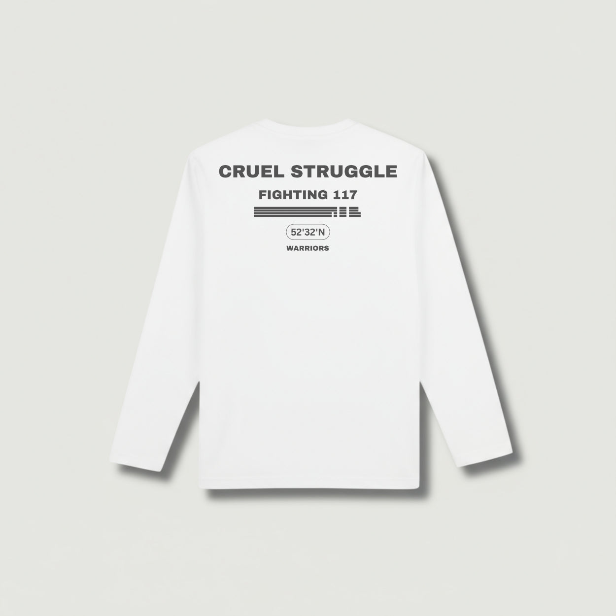 REB Shackles Back Long Sleeve White T-shirt