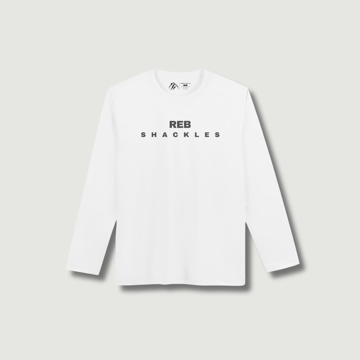 REB Shackles Front Long Sleeve White T-shirt