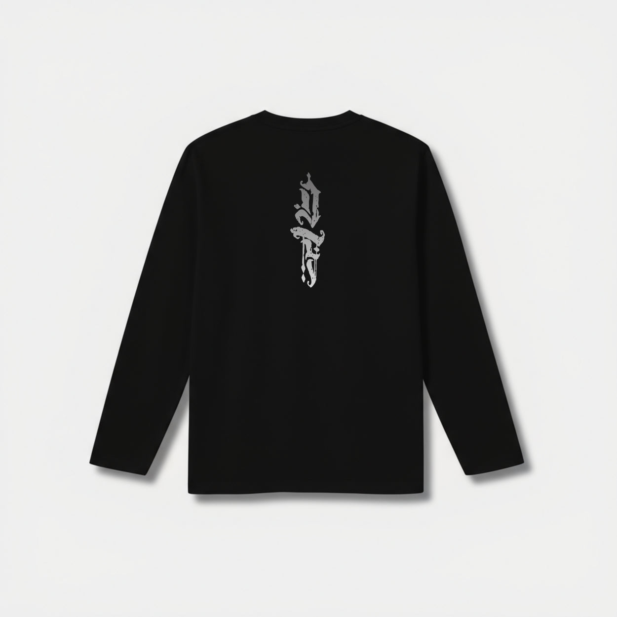 Shadow Back Long Sleeve Black T-shirt
